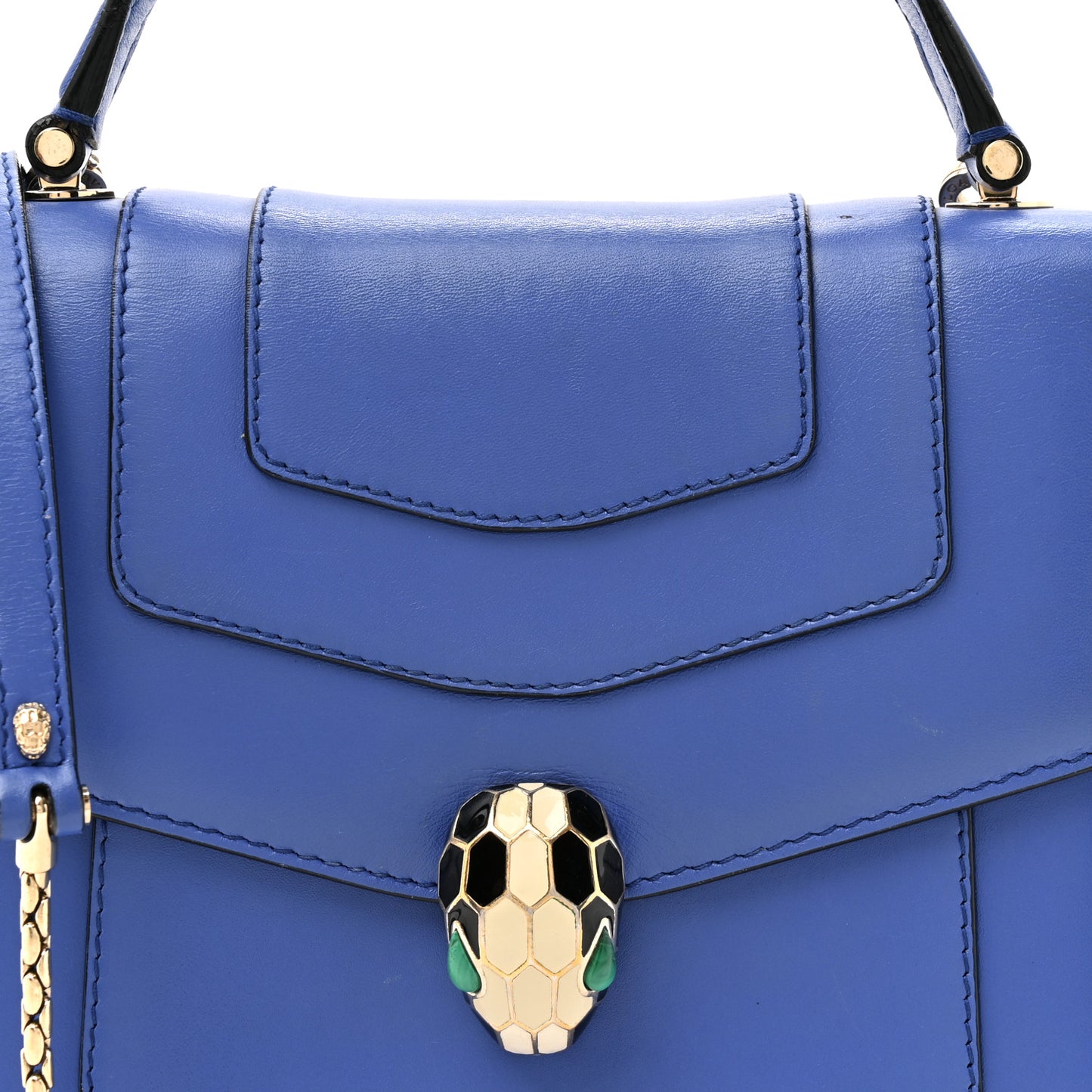 Calfskin Serpenti Forever Top Handle Blue