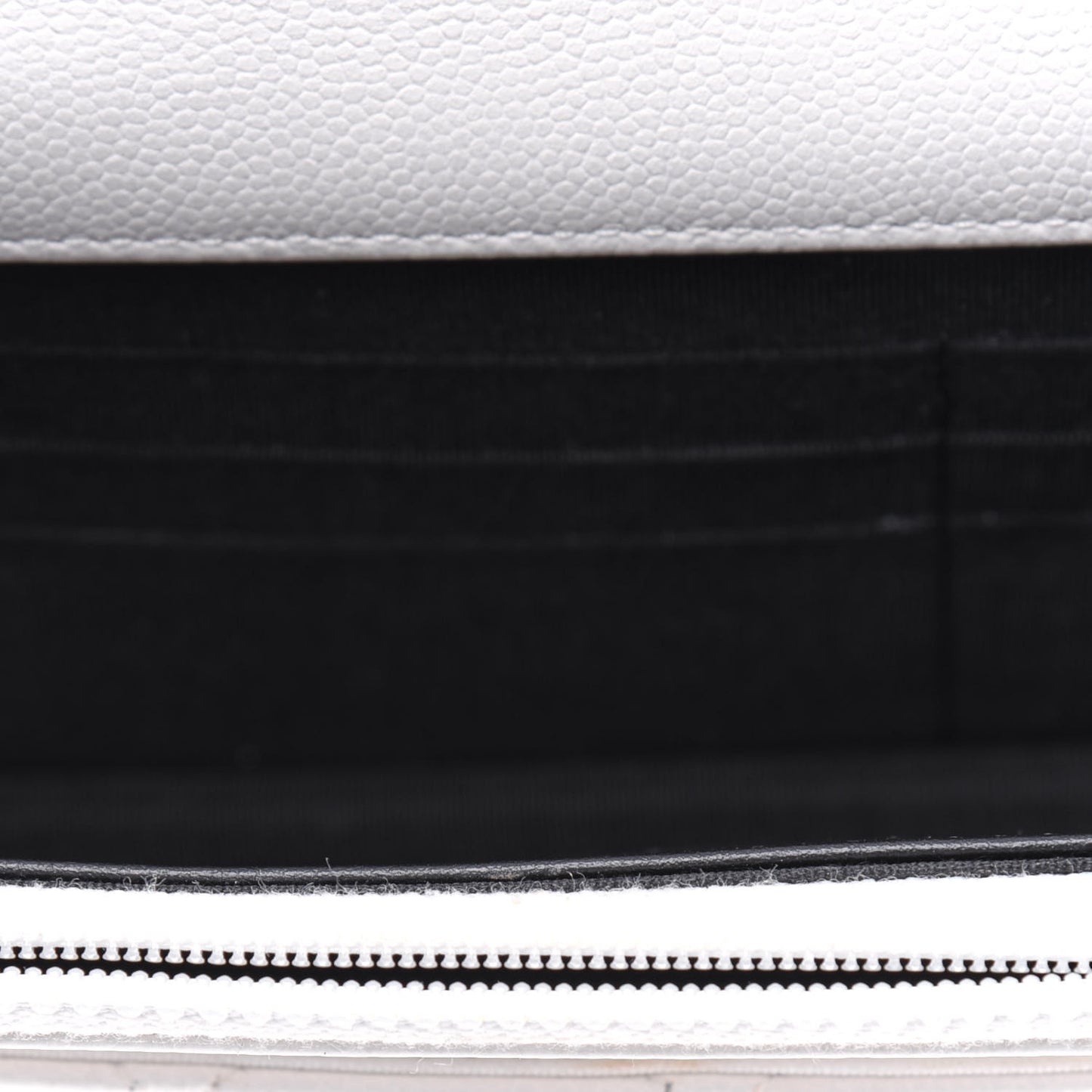 Caviar Quilted My Everything Wallet On Chain WOC White