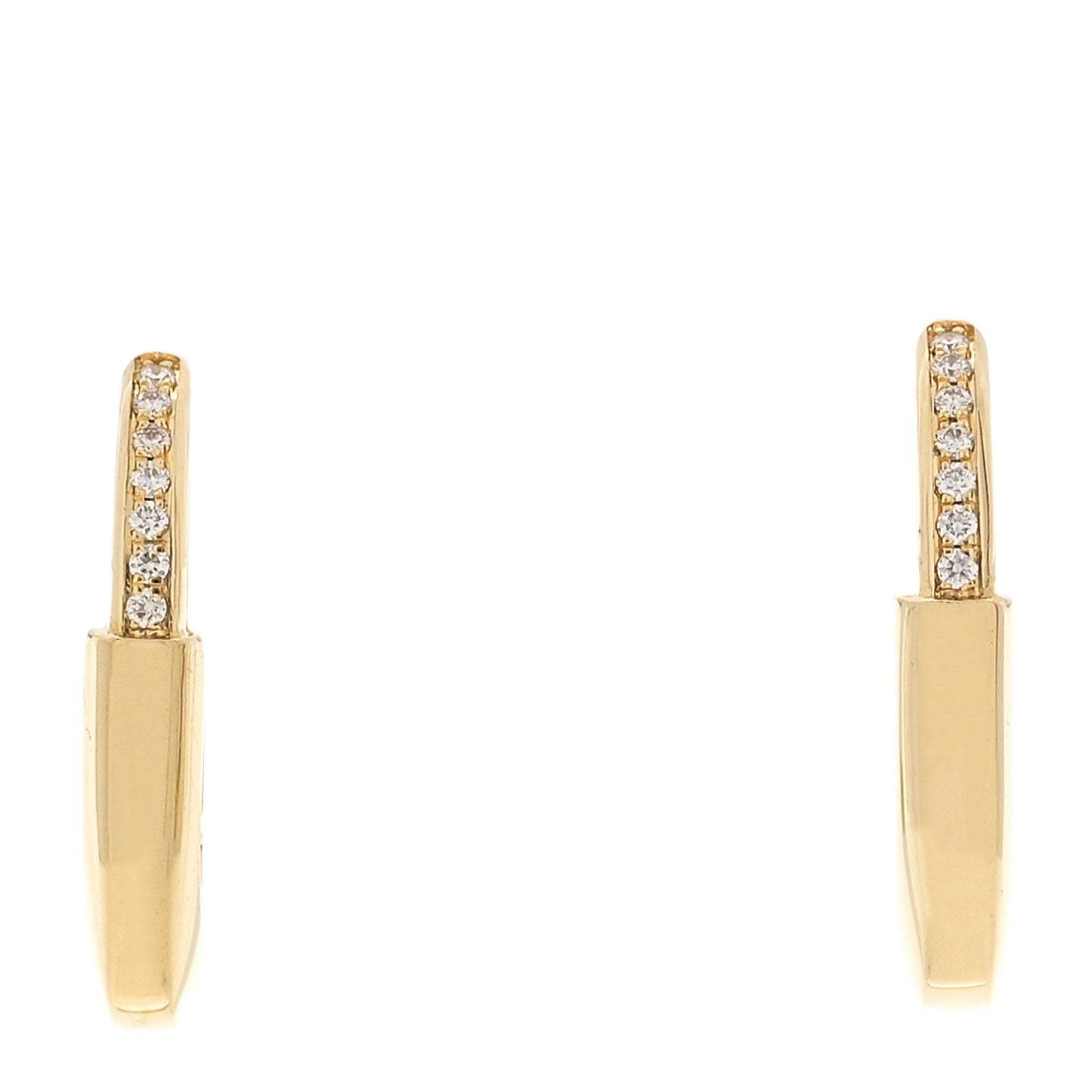 18K Yellow Gold Diamond Small Lock Earrings