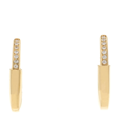 Tiffany 18K Yellow Gold Diamond Small Lock Earrings 1 of 5