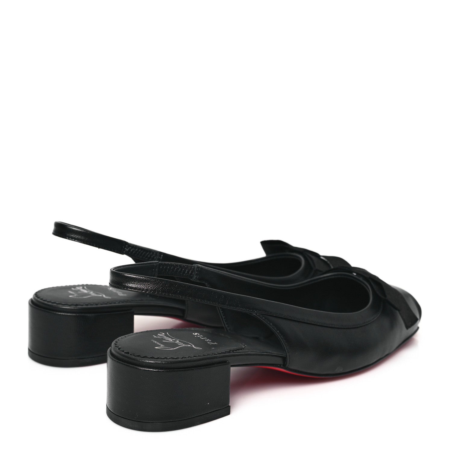 Christian Louboutin Nappa Mamaflirt 30mm Bow Sling Ballerinas 40 Black 4 of 8
