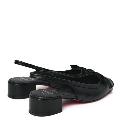 Christian Louboutin Nappa Mamaflirt 30mm Bow Sling Ballerinas 40 Black 4 of 8