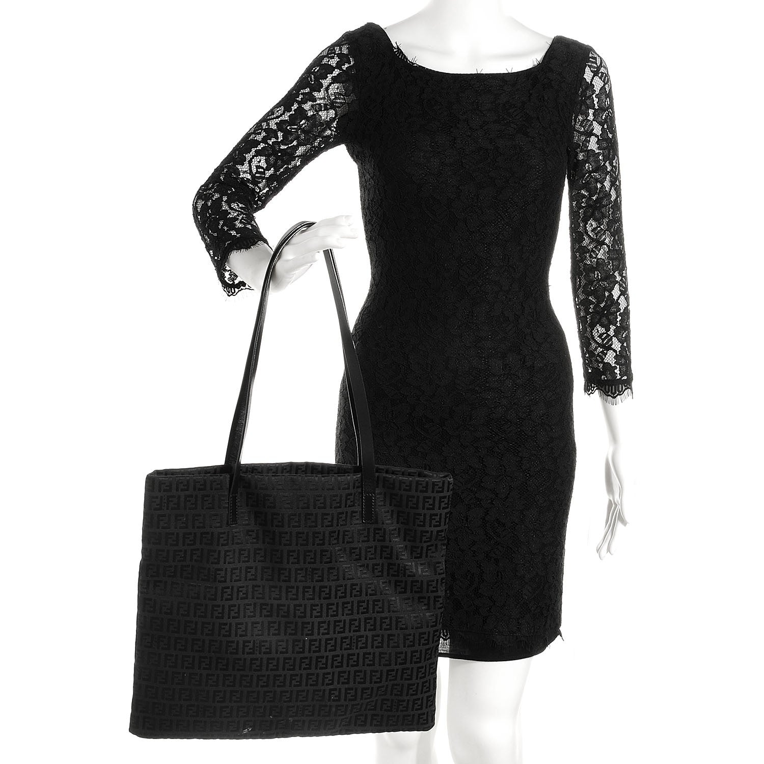 Fendi Zucchino Shopping Tote Black 2 of 7