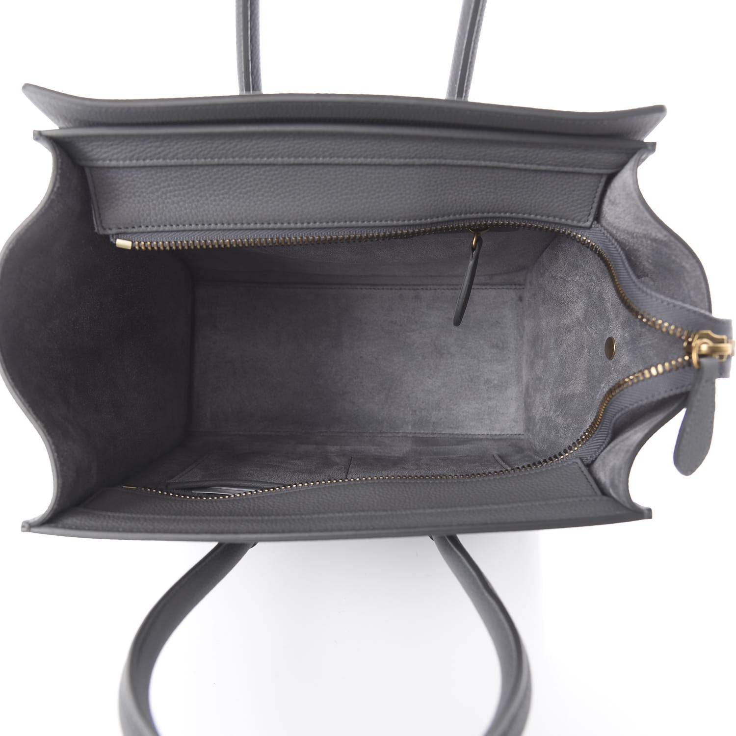 Celine Baby Drummed Calfskin Micro Luggage Kohl 4 of 8