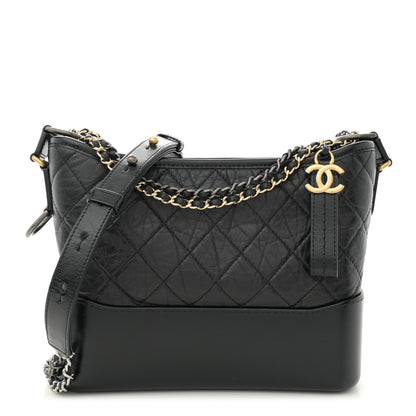 Chanel Aged Calfskin Quilted New Medium Gabrielle Hobo Black 1 of 12
