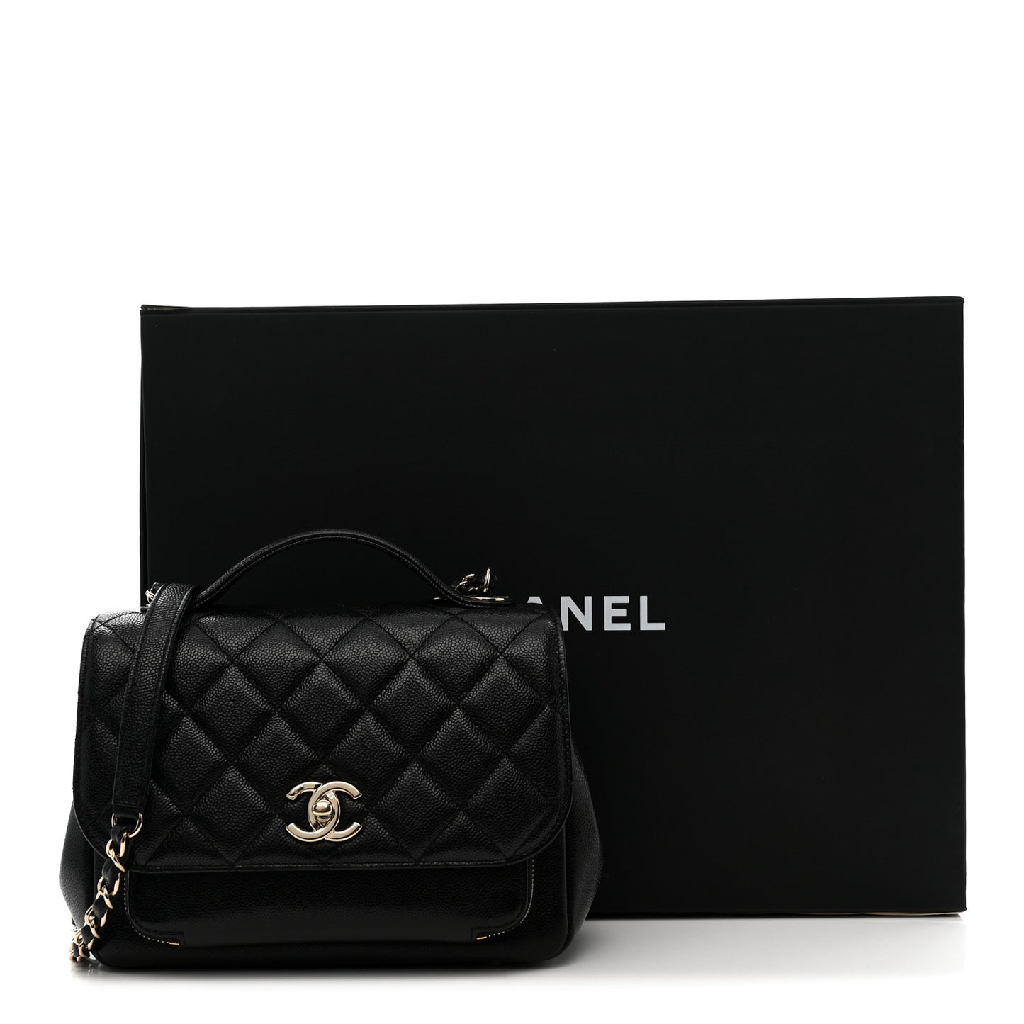 Caviar Quilted Medium Business Affinity Flap Black
