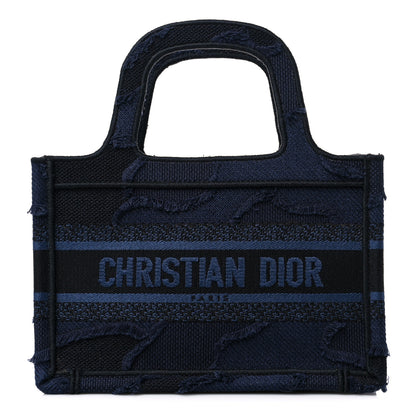 Christian Dior Canvas Embroidered Camouflage Mini Book Tote Blue 1 of 8