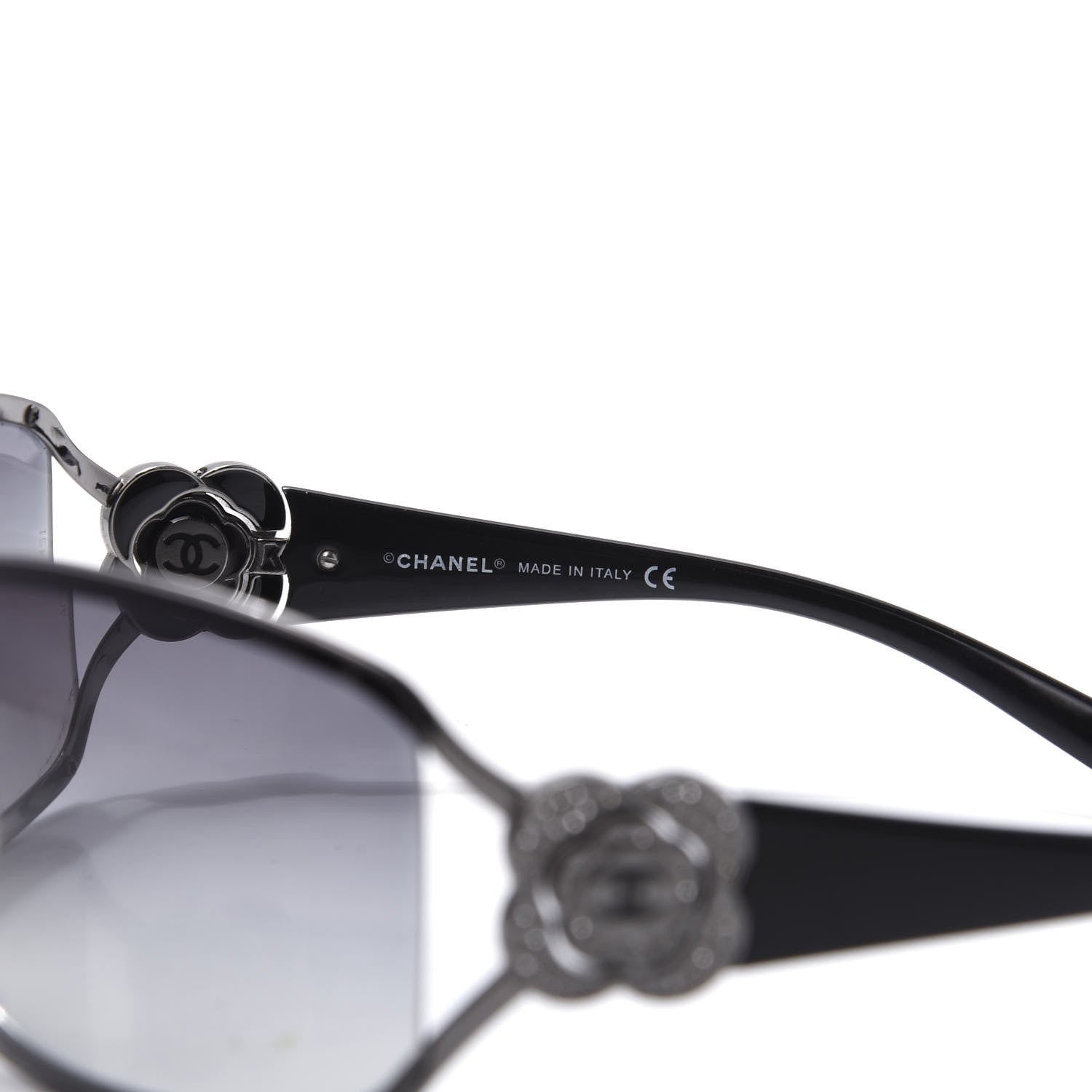 Chanel Swarovski Crystal Camellia CC Sunglasses 4164-B Black 5 of 7