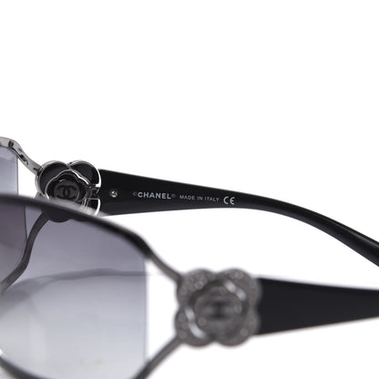 Chanel Swarovski Crystal Camellia CC Sunglasses 4164-B Black 5 of 7
