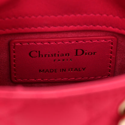 Christian Dior Lambskin Cannage Micro Lady Dior Bright Pink 5 of 9
