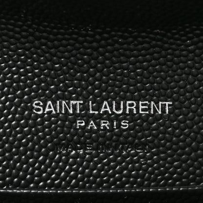 Saint Laurent Grain De Poudre Matelasse Chevron Small Monogram Envelope Wallet Black 6 of 6