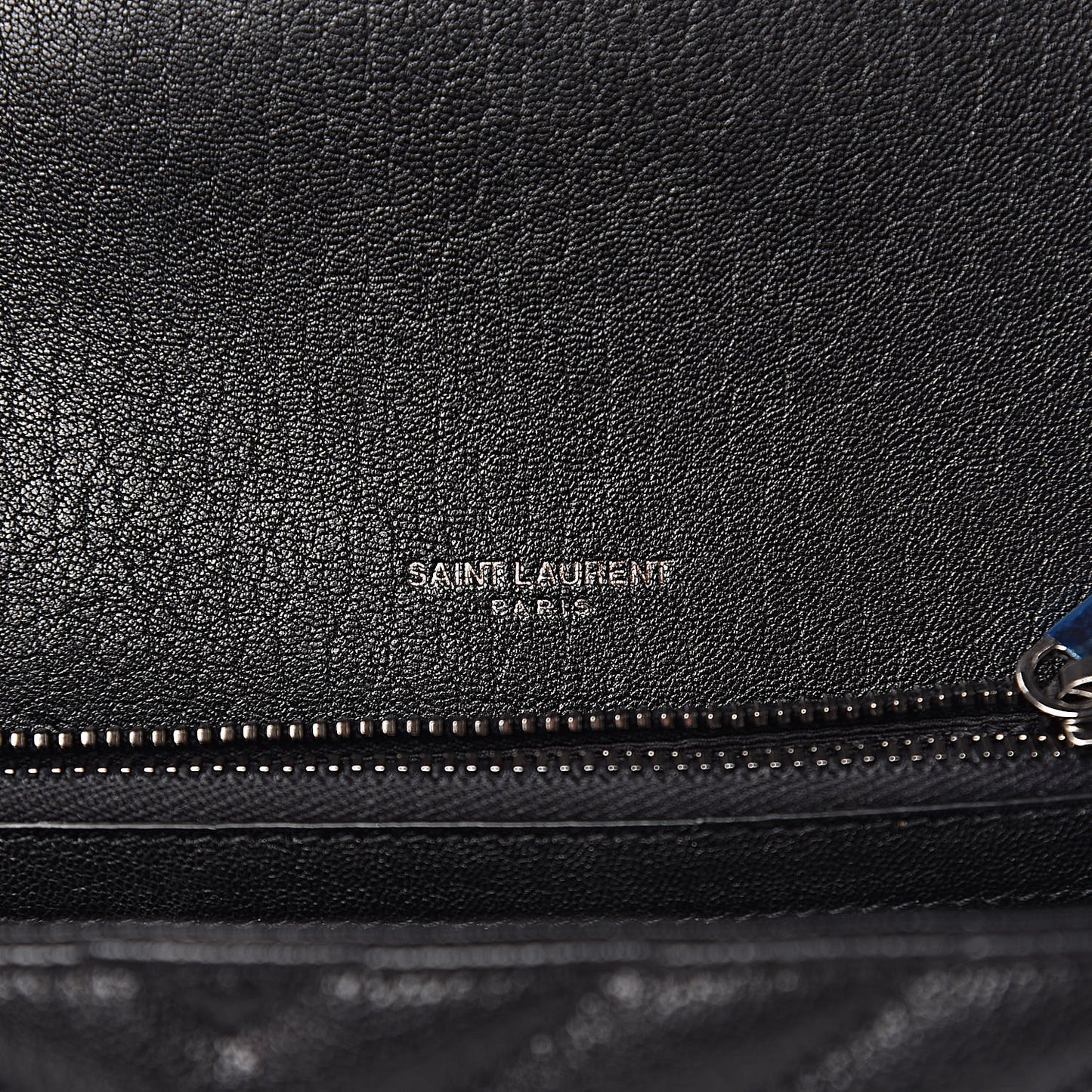 Sheepskin Matelasse Chevron Monogram Medium College Bag Black