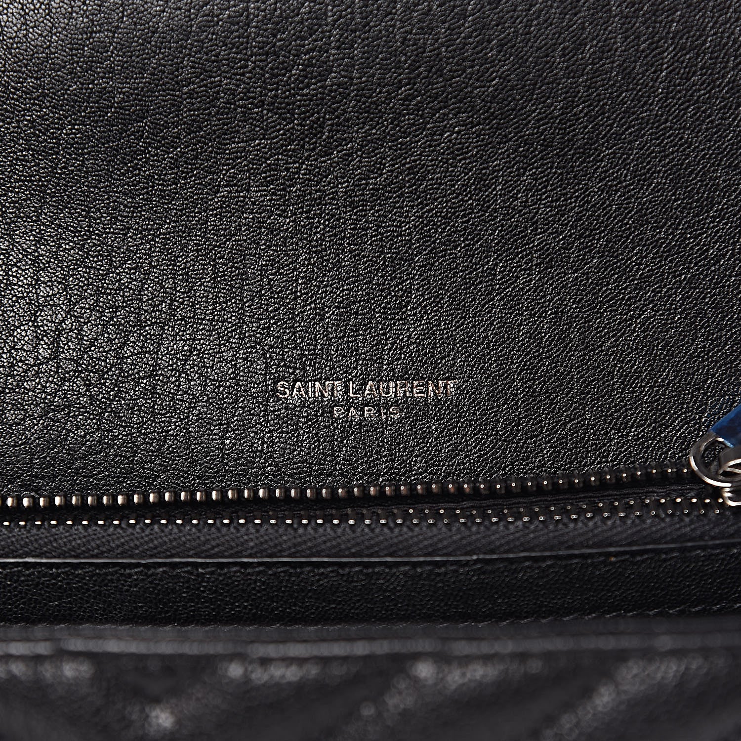 Saint Laurent Sheepskin Matelasse Chevron Monogram Medium College Bag Black 6 of 11