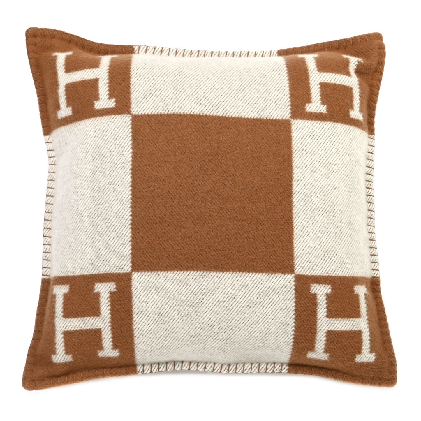 Wool Cashmere Avalon Pillow PM Ecru Camel