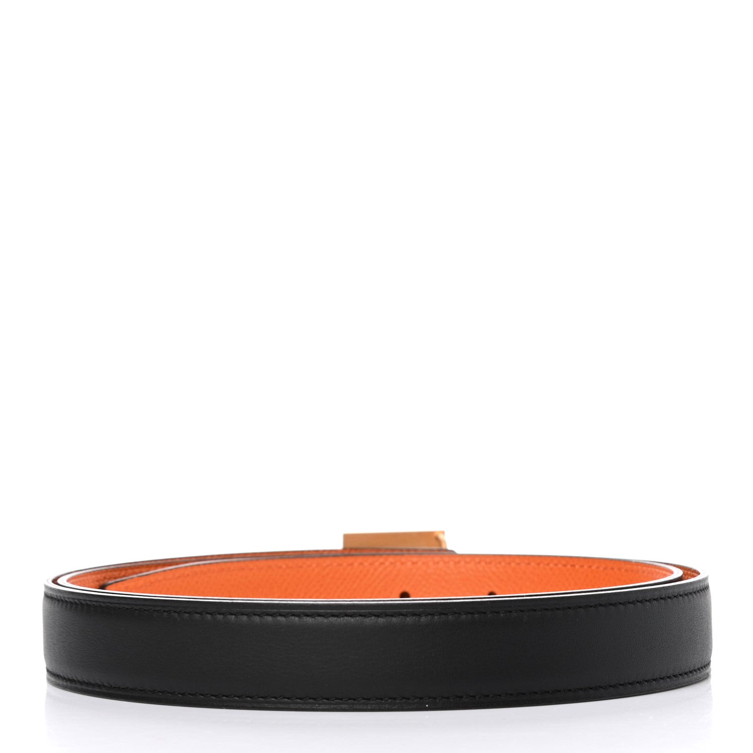 Hermes Swift Epsom 24mm Tresor Belt 95 Black Orange 2 of 4