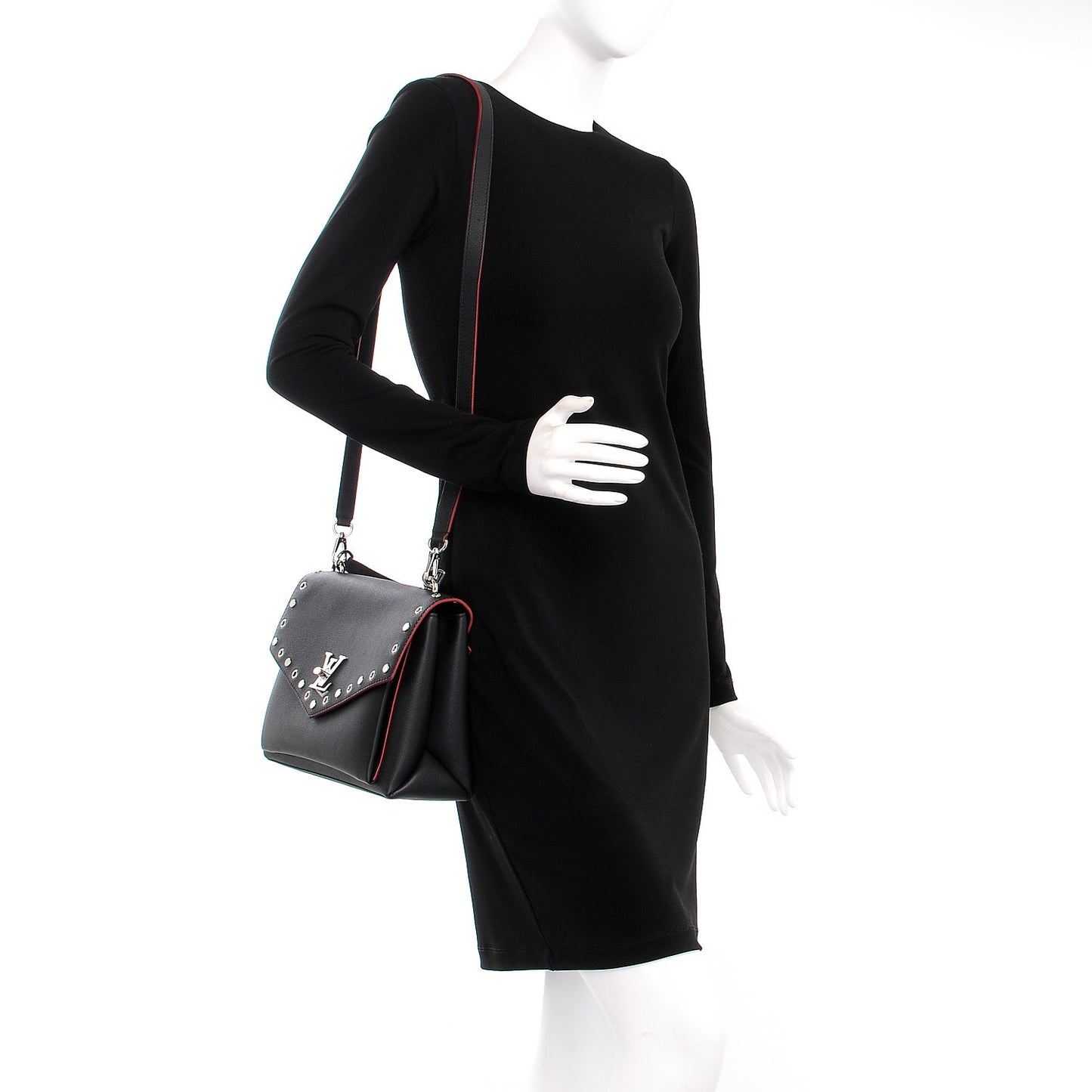Soft Calfskin My Lockme Rivets Black