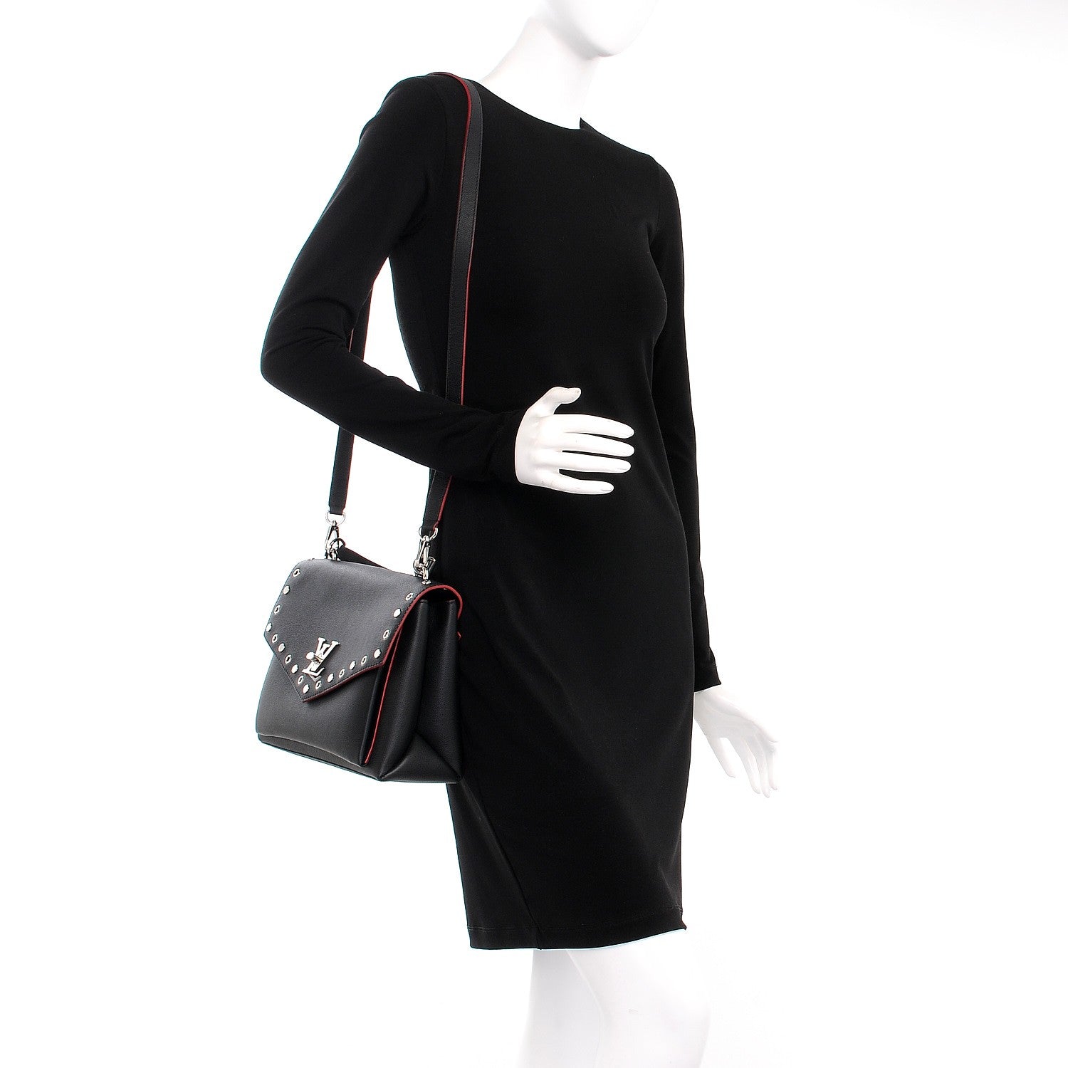Louis Vuitton Soft Calfskin My Lockme Rivets Black 2 of 8