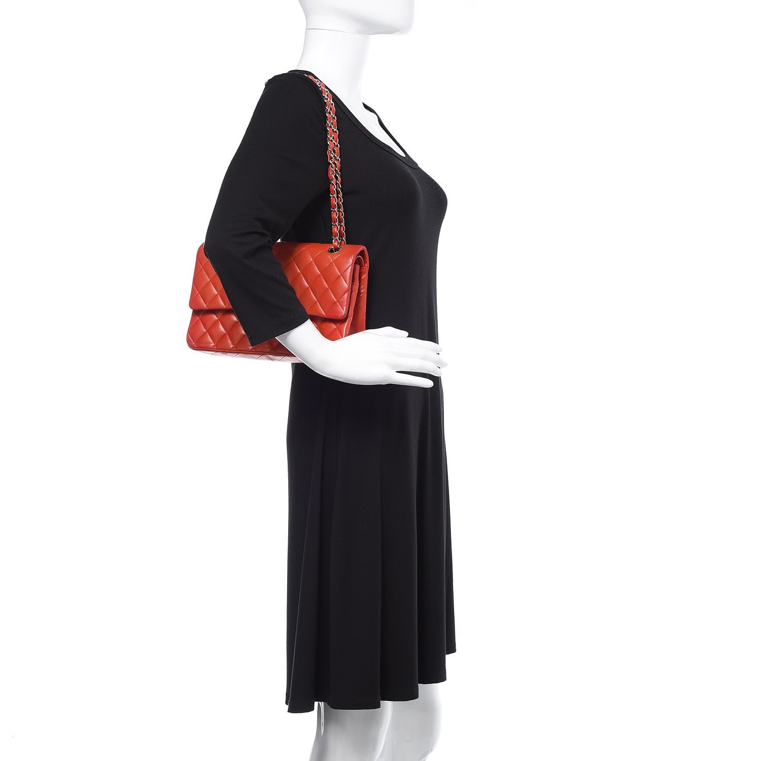 Chanel Lambskin Quilted Medium Double Flap Red 2 of 10