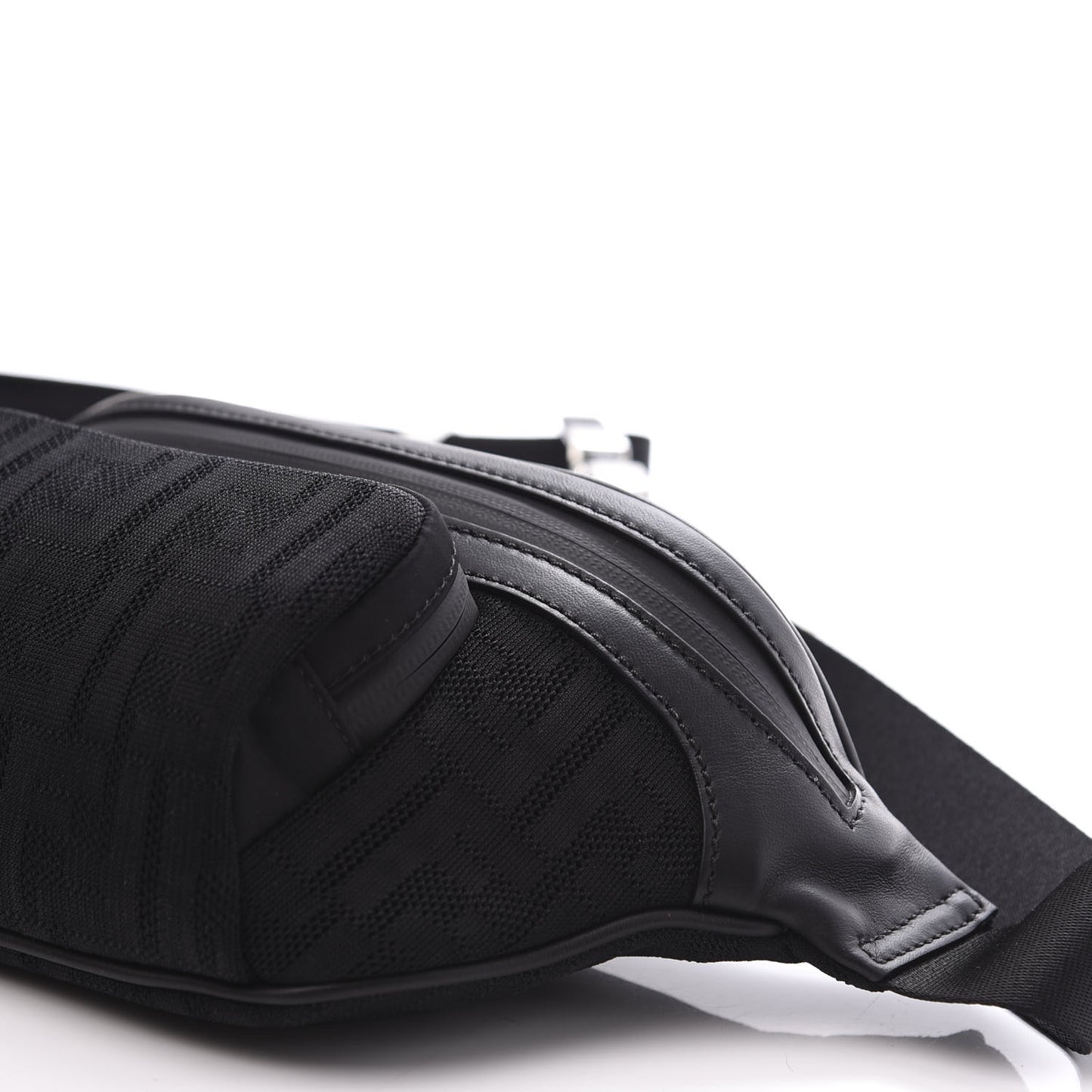 Neoprene Mesh Vitello Grace FF Pocket Belt Bag Black