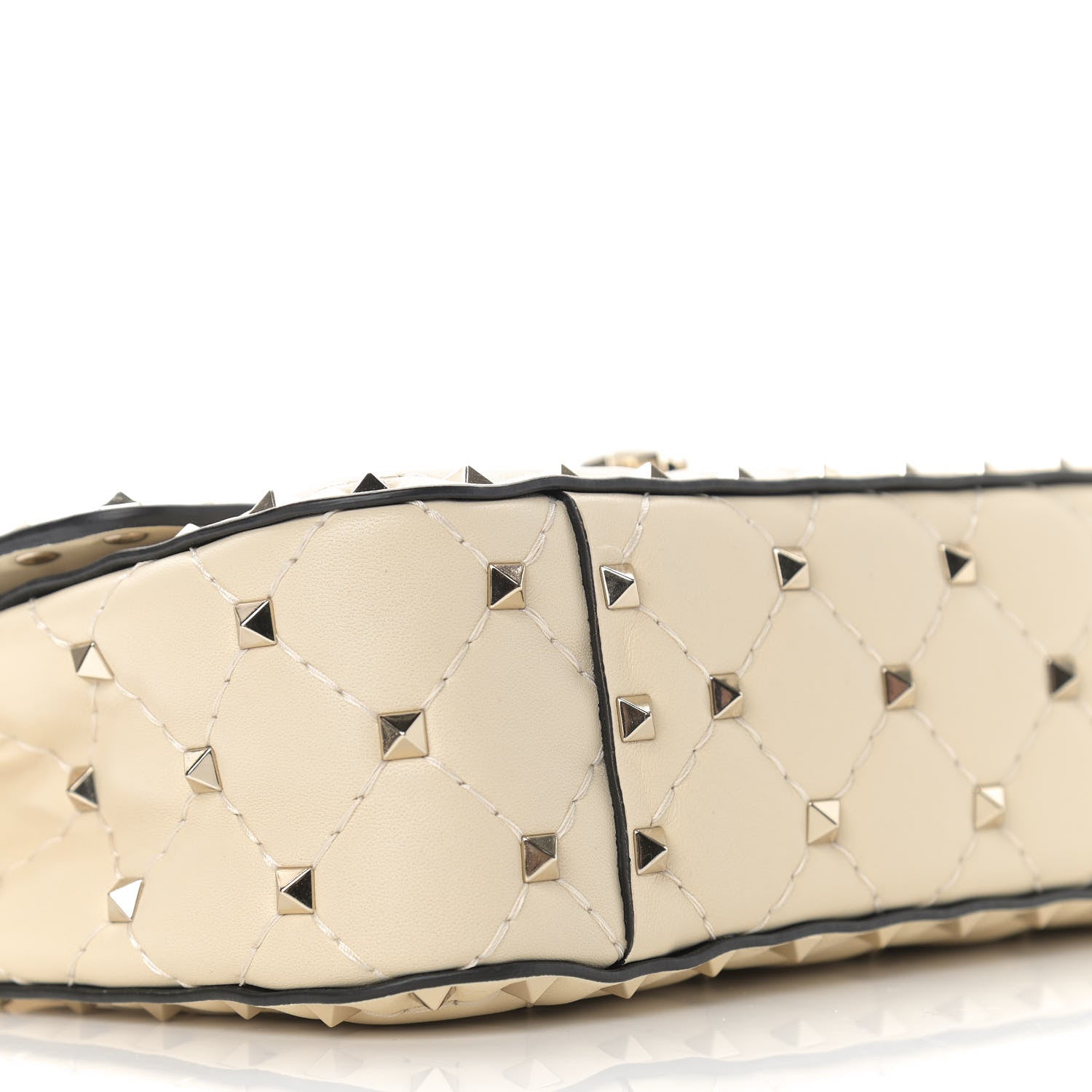 Valentino Garavani Nappa Small Rockstud Spike Shoulder Bag Light Ivory 9 of 10