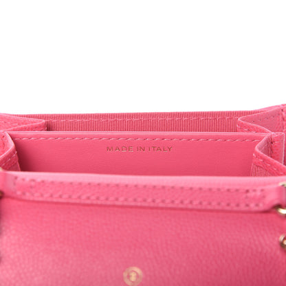Chanel Caviar Quilted Flap Card Holder On Chain Pink 9 of 11