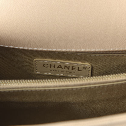 Chanel Caviar Chevron Quilted Small Coco Handle Flap Beige 8 of 11