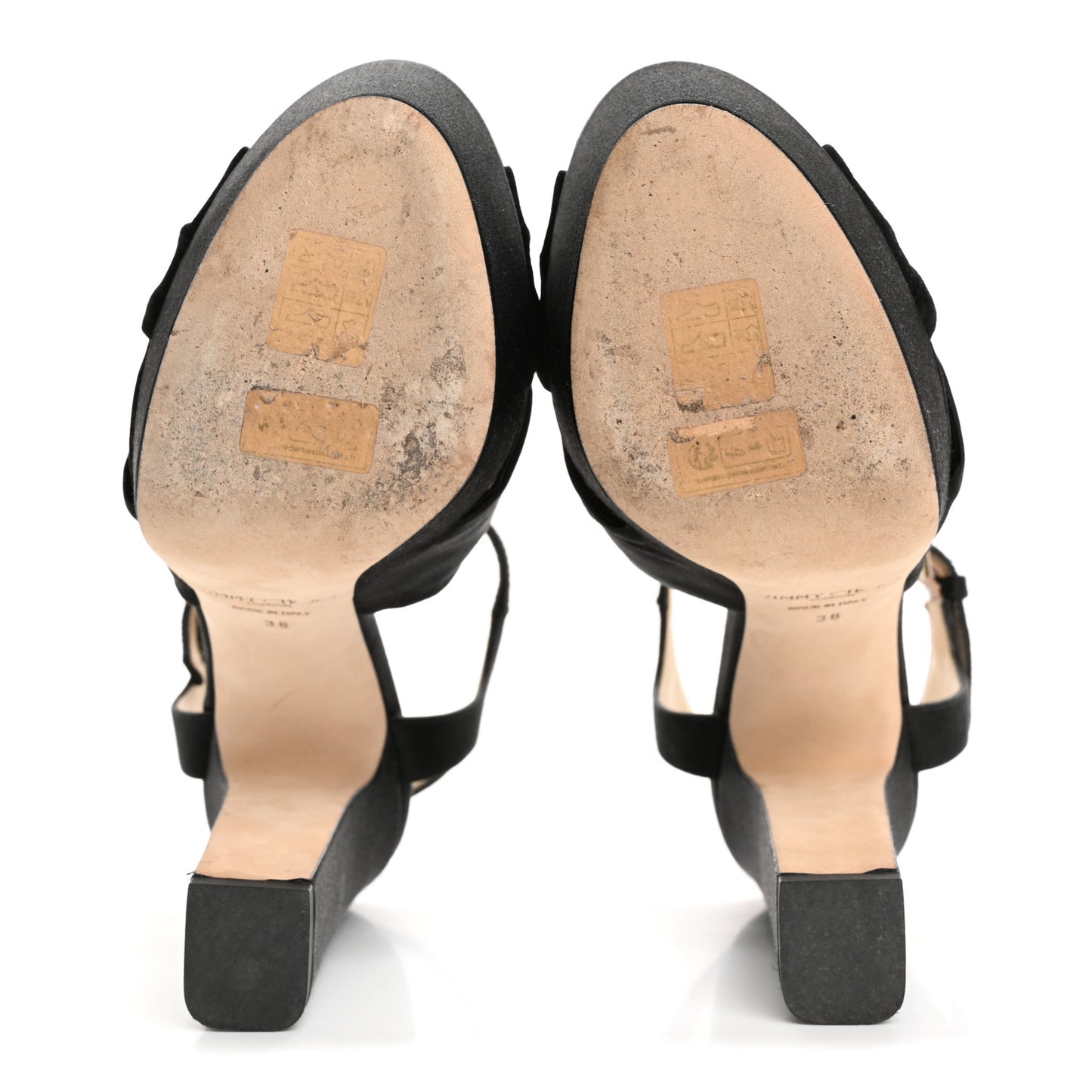 Satin Heloise 120 Sandals 38 Black