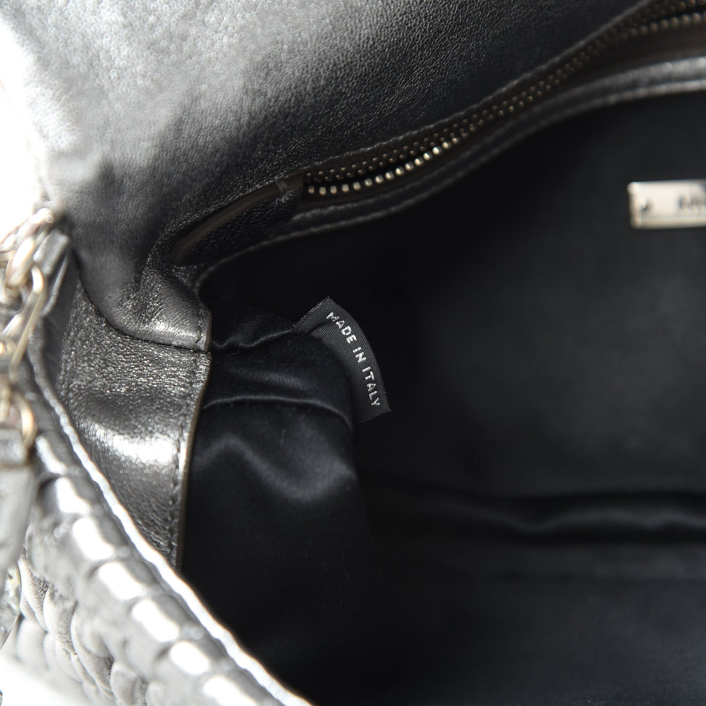Nappa Matelasse Crystal Flap Clutch Cromo