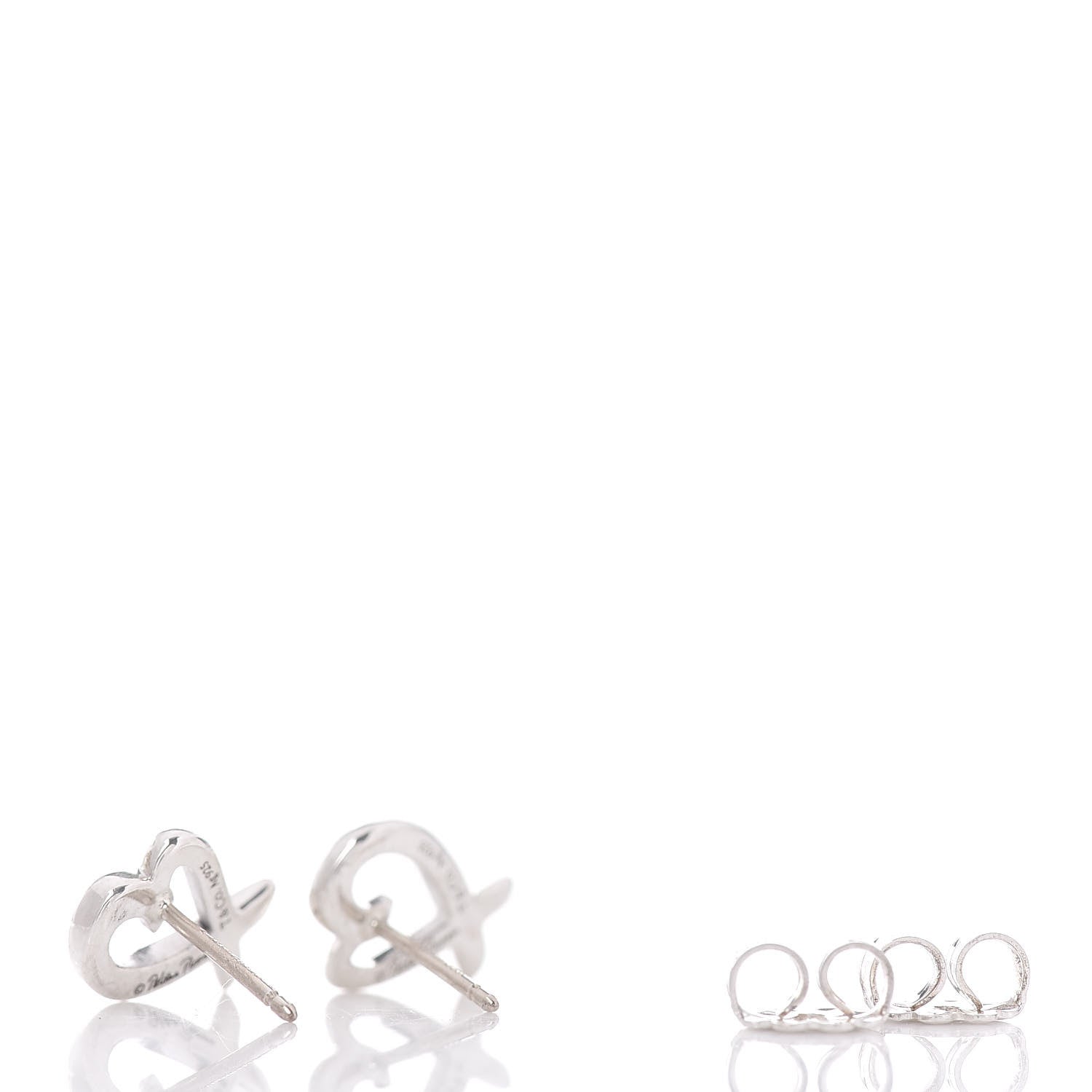 Tiffany Sterling Silver Mini Paloma Picasso Loving Heart Earrings 3 of 4