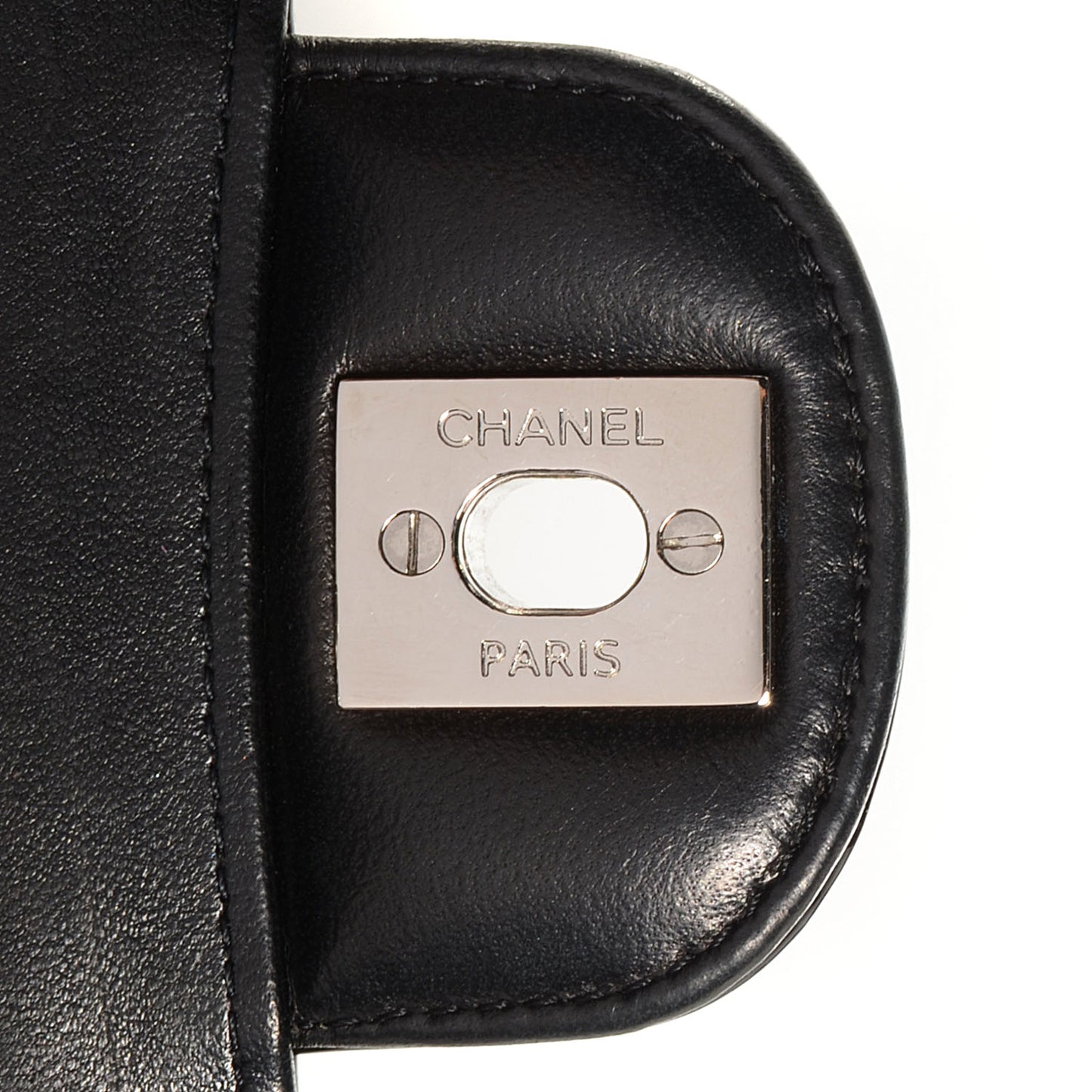 Patent Quilted Medium Double Flap Black