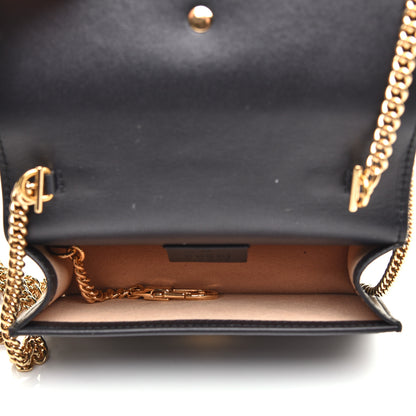 Gucci Calfskin Super Mini Sylvie Chain Shoulder Bag Black 5 of 9
