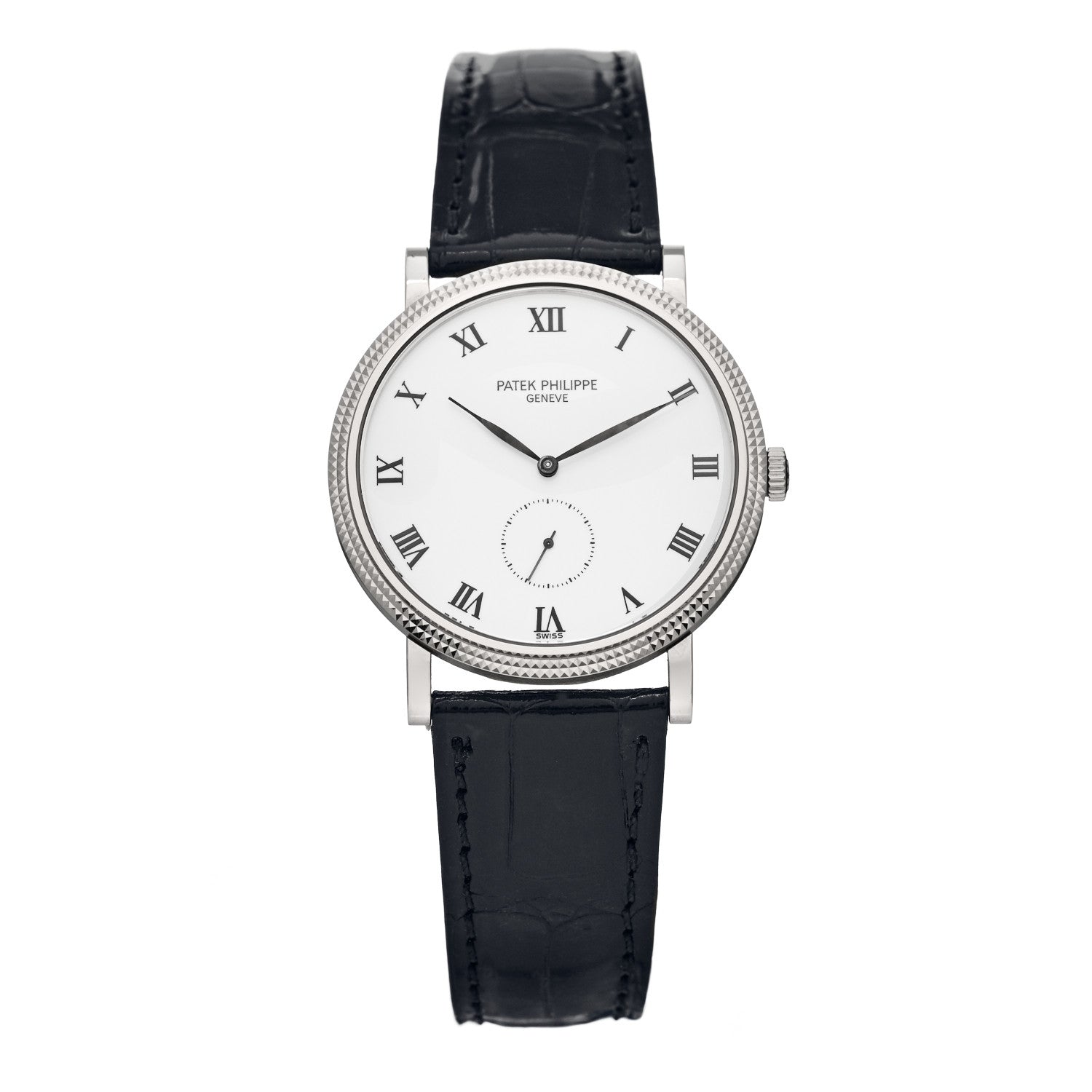 Patek Philippe 18K White Gold Alligator 33mm Calatrava Manual Winding Watch 3919G-001 1 of 5