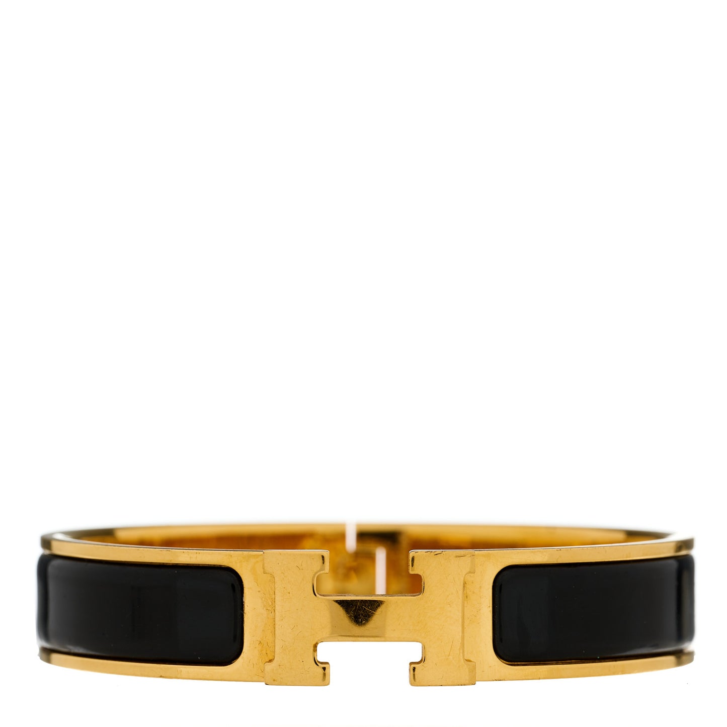 Enamel Narrow Clic Clac H Bracelet GM Black