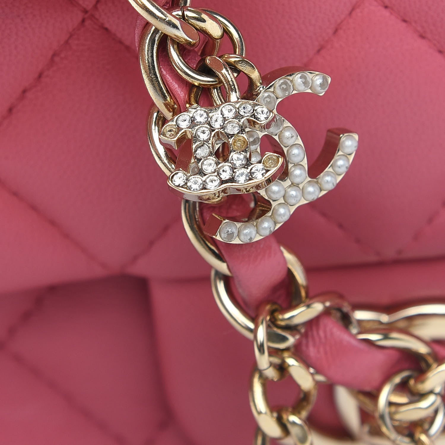 Chanel Lambskin Quilted Valentine Charms Mini Rectangular Flap Pink 9 of 10