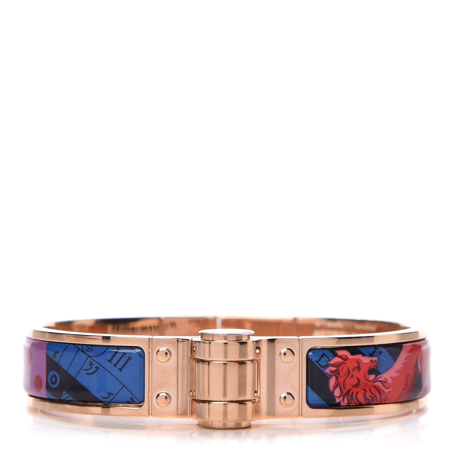 Hermes Enamel Printed Narrow Charniere Astrologie A Pois S Hinged Bracelet Surnaturel 1 of 4