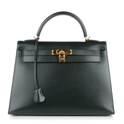 Hermes Box Kelly Sellier 32 Vert Fonce 1 of 28
