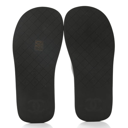 Chanel Lambskin CC Thong Sandals 38 Black 4 of 9