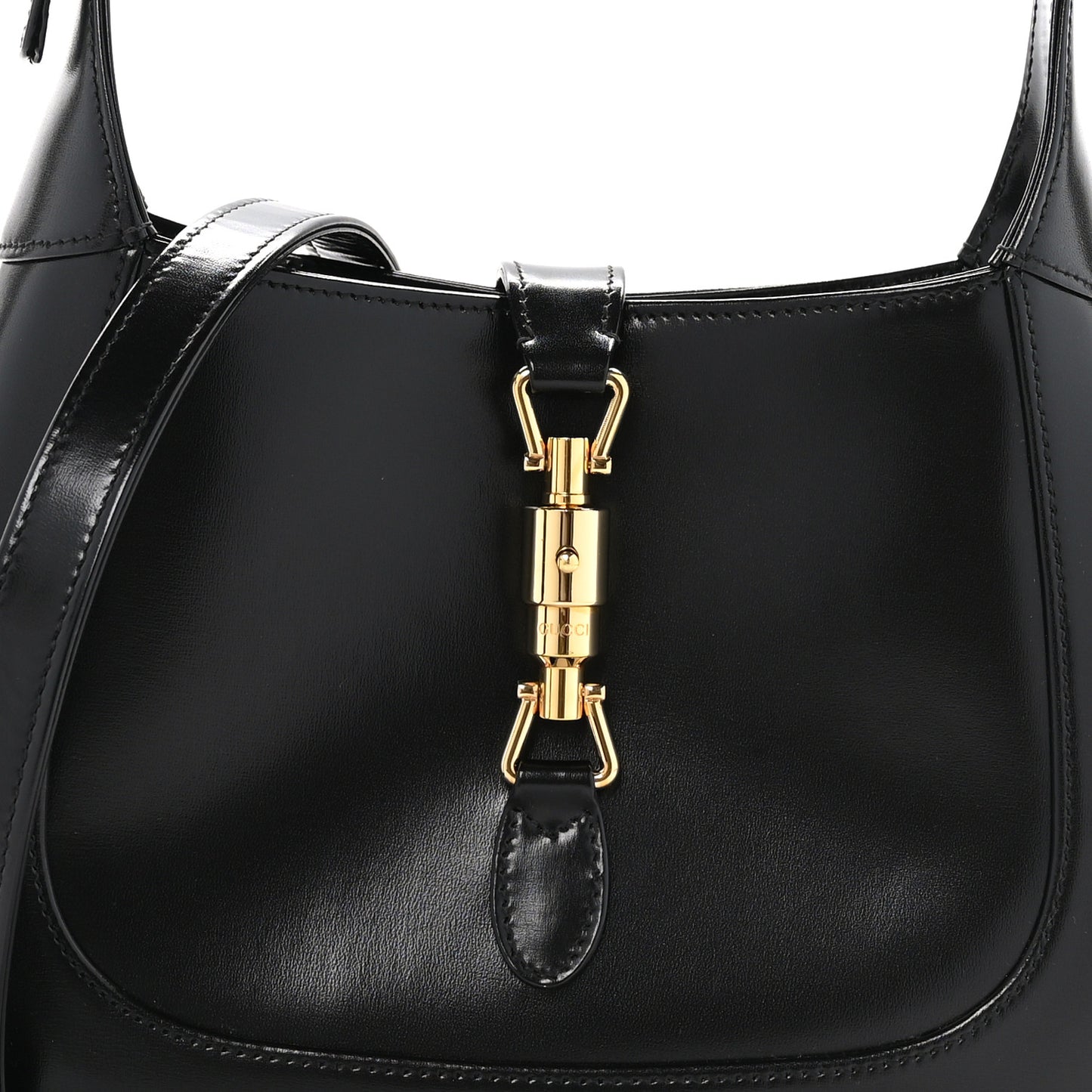 Boarded Dyana Lux Calfskin Small Jackie 1961 Hobo Black
