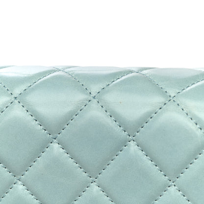 Chanel Glazed Calfskin Quilted Large Coco Soft Flap Light Blue 32 of 36