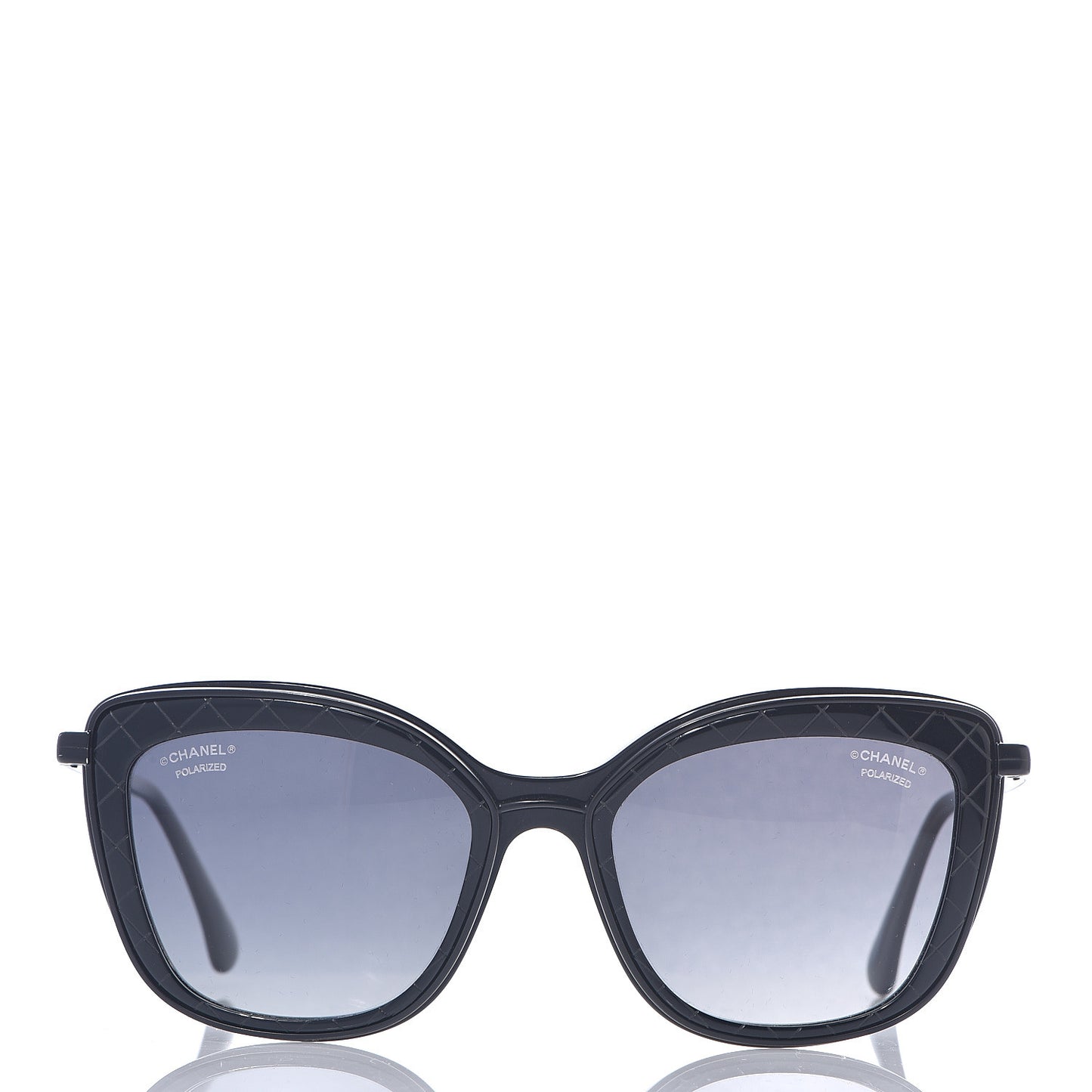 Acetate Polarized Quilted Metal Butterfly Sunglasses 4238-A Black