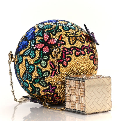 Judith Leiber Crystal Butterfly Hot Air Balloon Minaudiere Clutch Champagne Multicolor 3 of 11