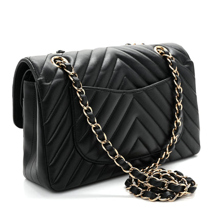 Chanel Lambskin Chevron Quilted Small Double Flap Black 3 of 10
