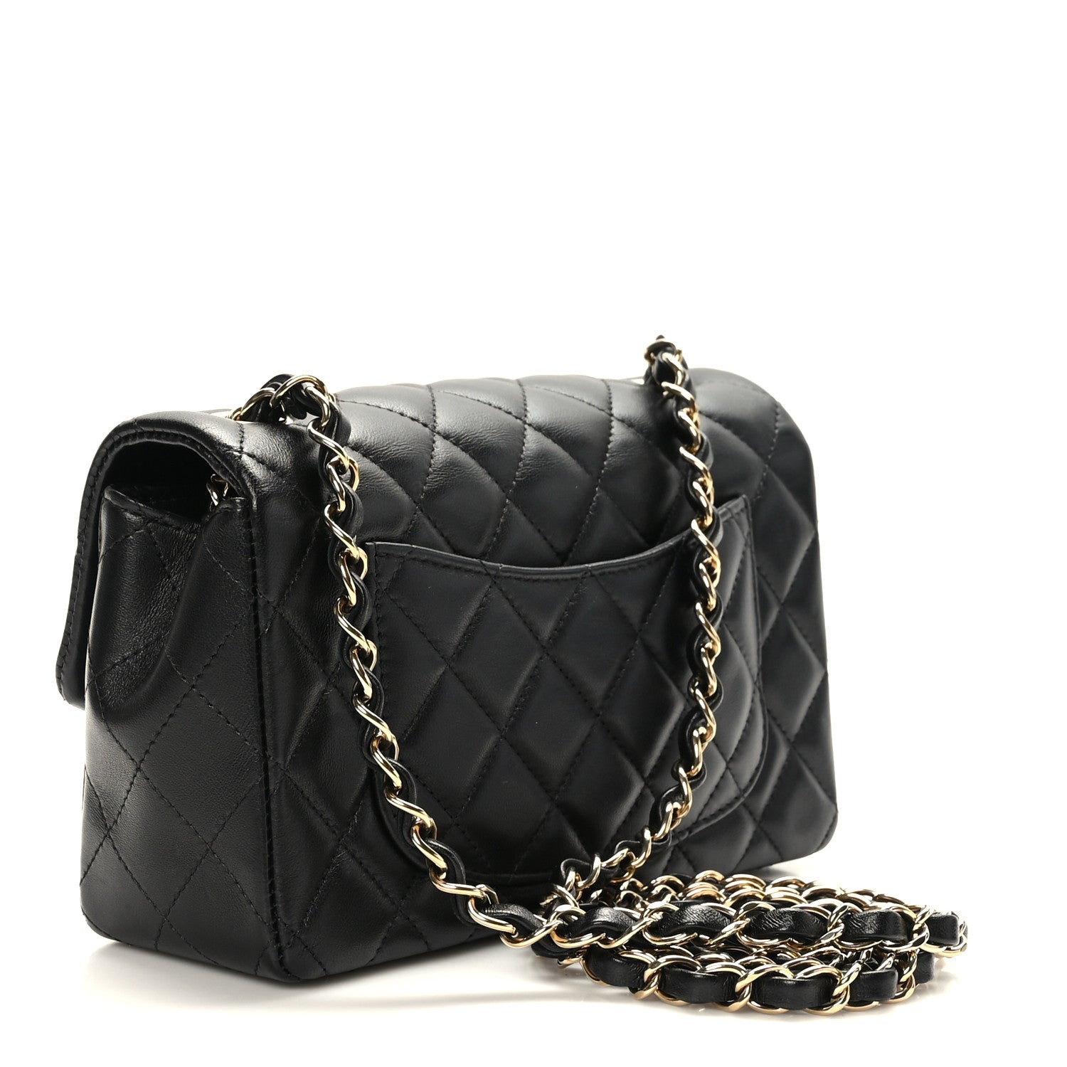 Chanel Lambskin Quilted Mini Rectangular Flap Black 3 of 10