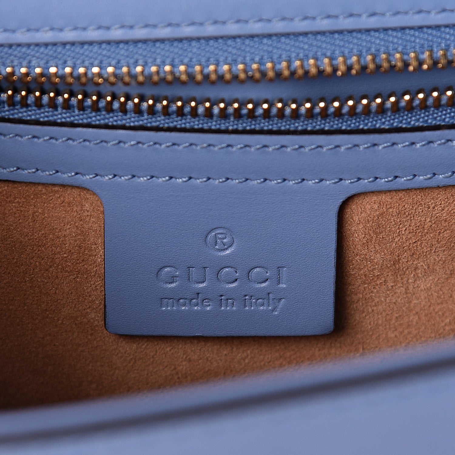 Gucci Calfskin Small Sylvie Shoulder Bag Clear Sky Blue 6 of 10