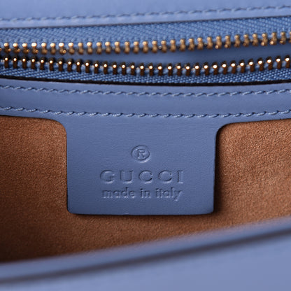 Gucci Calfskin Small Sylvie Shoulder Bag Clear Sky Blue 6 of 10