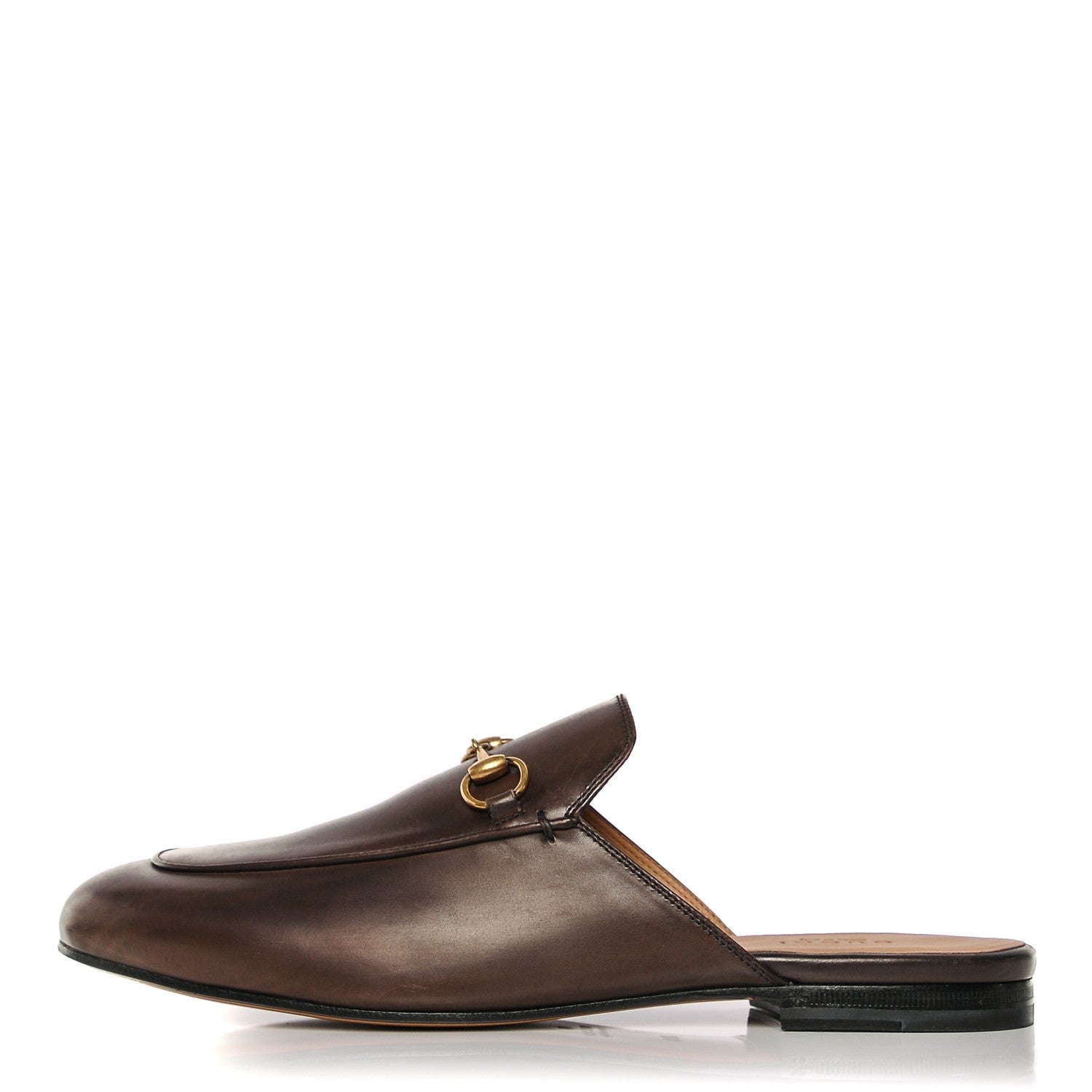 Gucci Calfskin Womens Princetown Slippers 38.5 Brown 1 of 7