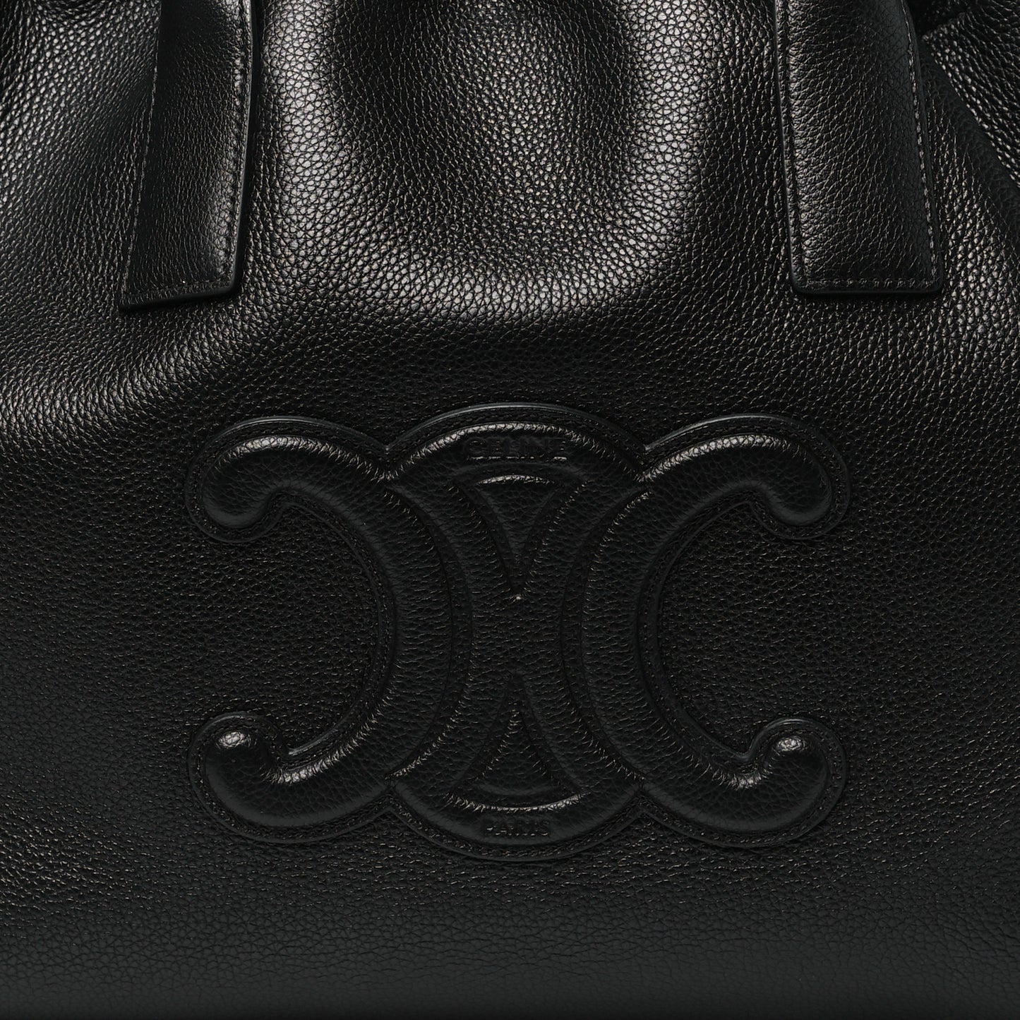 Smooth Calfskin Cuir Triomphe Cabas Drawstring Black