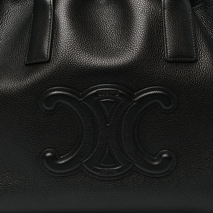 Celine Smooth Calfskin Cuir Triomphe Cabas Drawstring Black 8 of 10