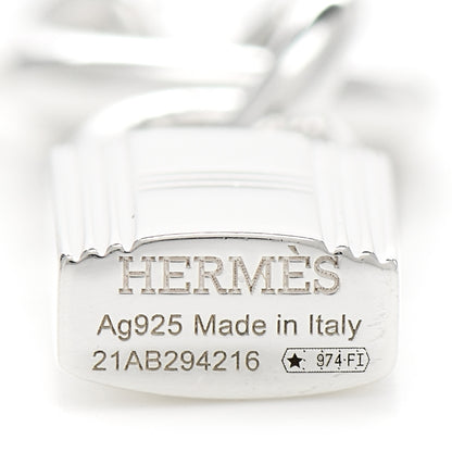 Hermes Sterling Silver Cadenas Kelly Lock Pendant Necklace 4 of 5