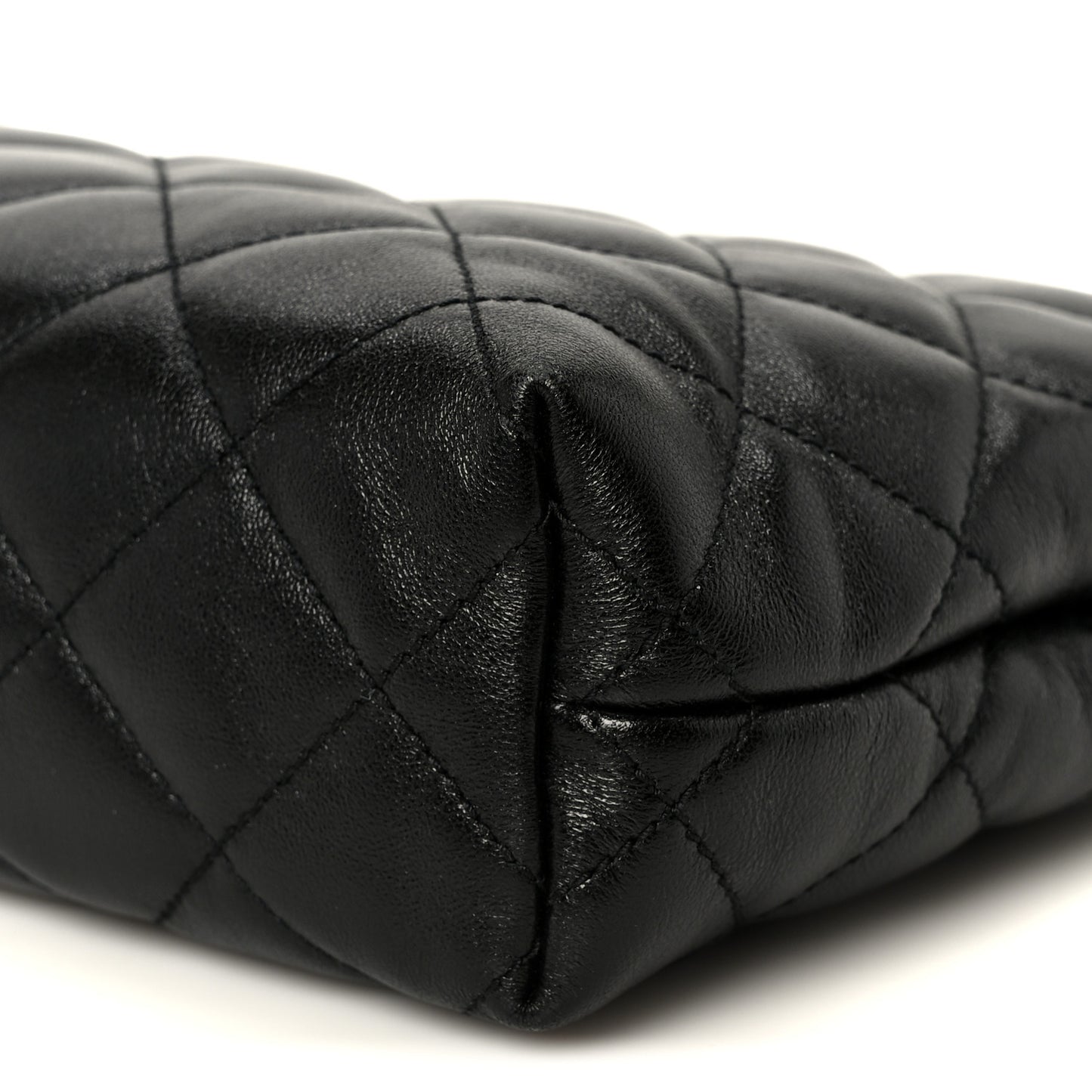 Lambskin Quilted Cassandre Cosmetic Pouch Black